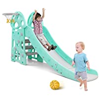 Los mejores  - Bamny Tobogán Infantil- Tobogán para Niños- Tobogán Infantil para Jardín Parque e Interior- Con Canasta de Baloncesto…